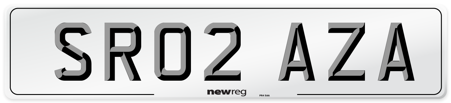 SR02 AZA Number Plate from New Reg